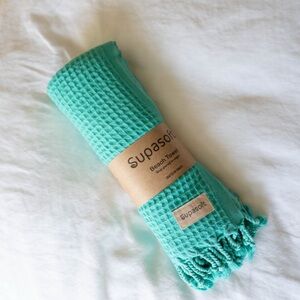 Supasoft Waffle Beach Towel in Aqua